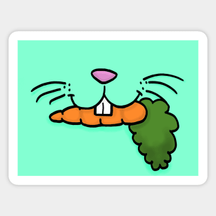 Bunny Mouth With Carrot Face Mask (Green) Sticker